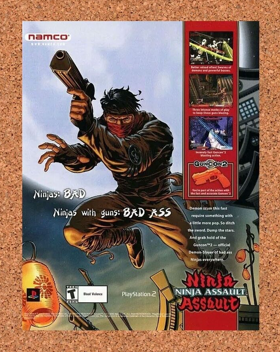 2001 Ninja Assault PS2 Original GunCon Ad - for just $17.99! 