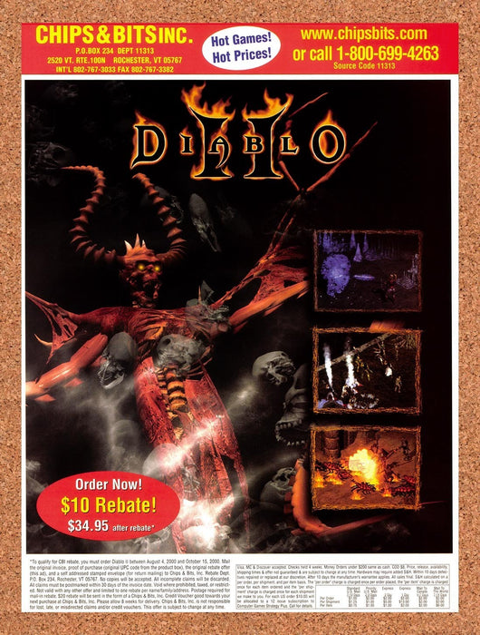 2000 Diablo II Chips & Bits Original Advertisement v6
