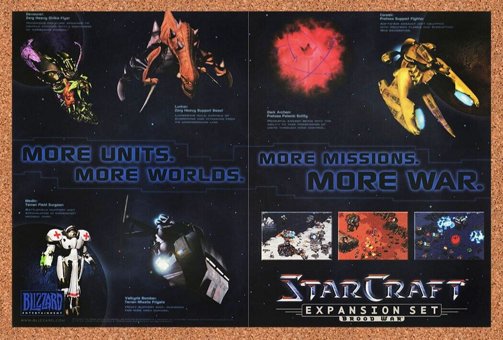 2001 StarCraft Brood War Expansion PC Original Ad v1 - for just $21.49! 