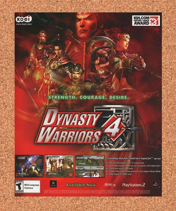 2005 Dynasty Warriors 4 PS2 Original Ad v3 - for just $17.99! 