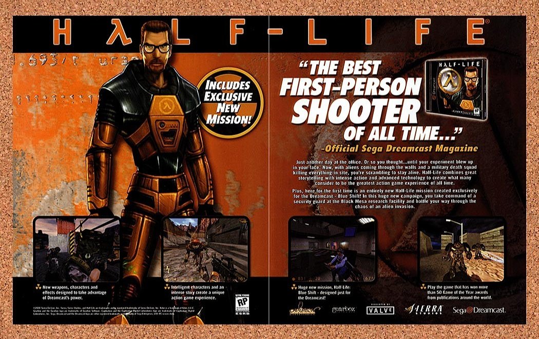 2001 Half-Life Dreamcast Original Advertisement v7 - for just $23.99! 