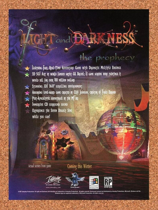 1999 Of Light And Darkness PC Original Ad v2 - for just $17.99! 