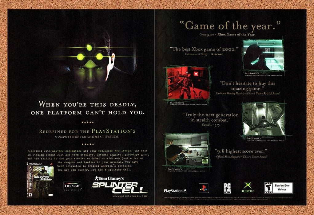 2003 Splinter Cell PS2 Original Ad v4 - for just $21.49! 
