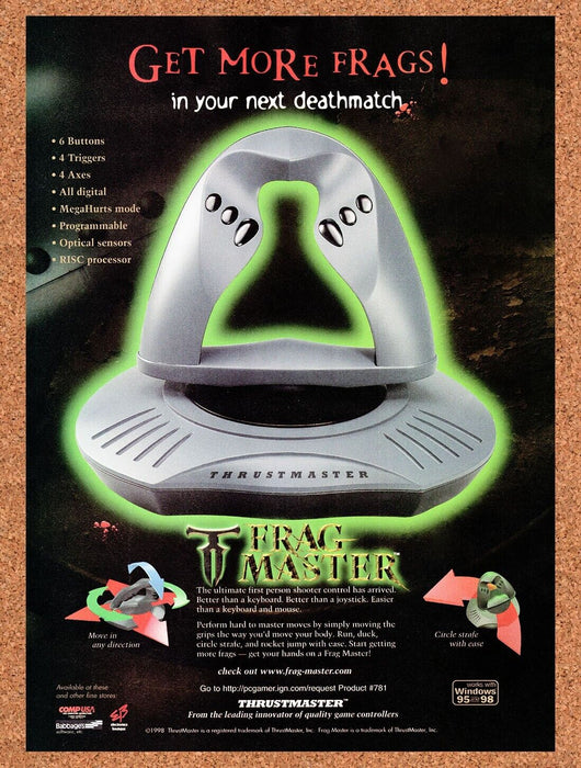1998 Thrustmaster Frag Master Gaming Mouse Original Ad v4 - for just $15.29! 
