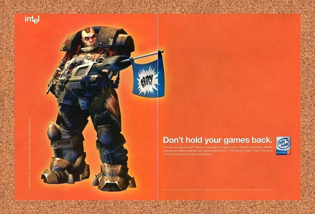 2002 Unreal Tournament 2003 Intel Pentium 4 Original Ad - for just $22.49! 