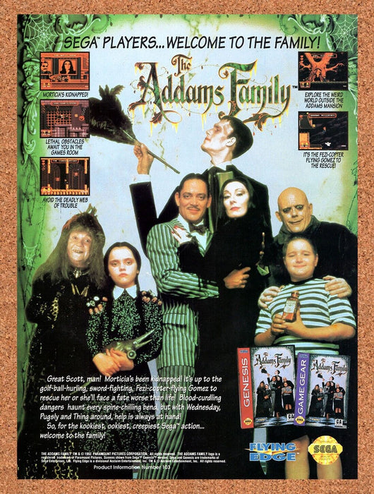 1993 Addams Family Genesis Original Ad v3 - for just $17.99! 