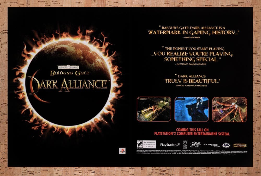 2001 Baldur's Gate Dark Alliance PS2 Original Ad v4 - for just $21.99! 
