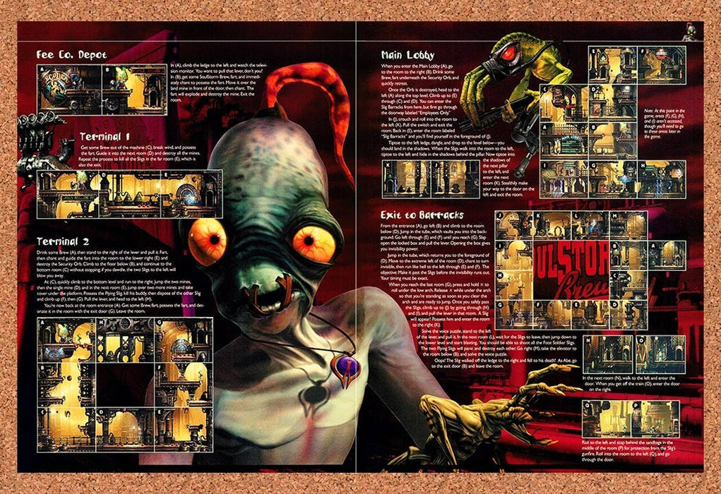 1999 Oddworld Abe's Exodus Terminal 1 & 2 Original Ad vr3 - for just $23.99! 
