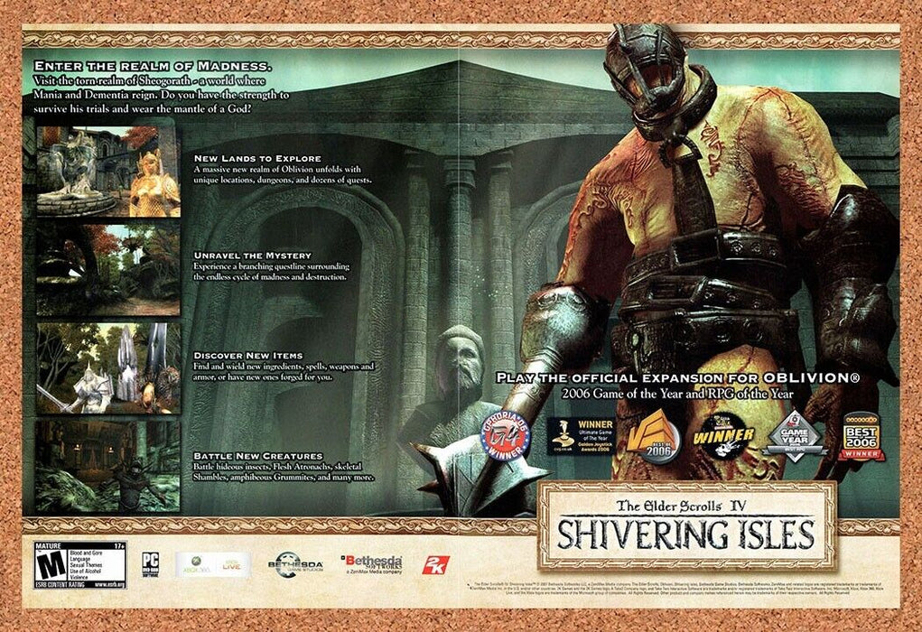 2007 Elder Scrolls IV Shivering Isles PC Original Ad V3 - for just $21.49! 