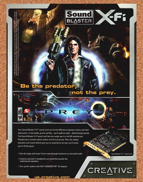 2006 Prey PC Original Sound Blaster X-Fi Ad v1 - for just $17.99! 