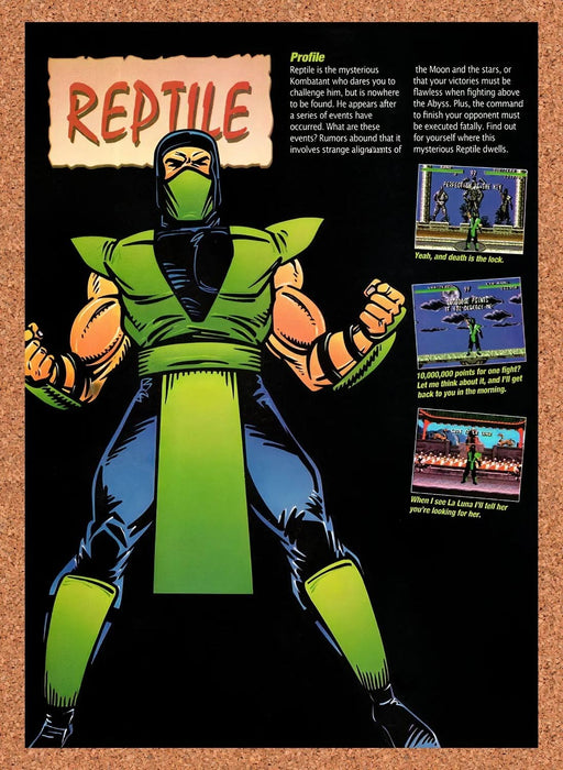 1993 Mortal Kombat Reptile Profile Original Advertisement v9 - for just $19.49! 