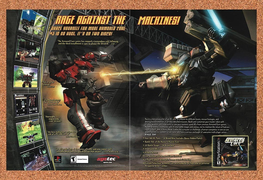 2000 Armored Core Master Of Arena PS1 Original Advertisement v2 - for just $23.99! 