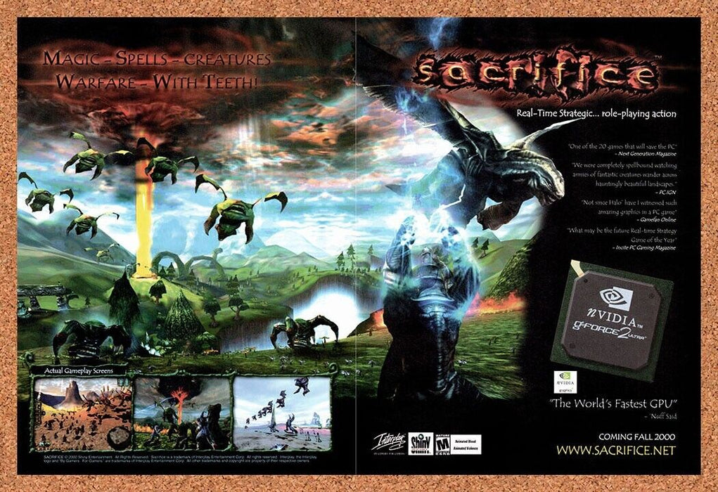 2000 Sacrifice nVidia G-Force 2 Original Ad v5 - for just $21.49! 