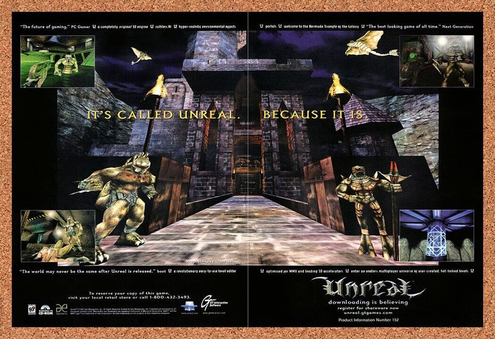 1998 Unreal PC Original Ad v4 - for just $21.49! 