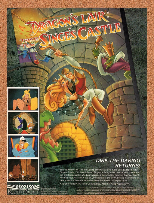 1992 Dragon's Lair Escape From Singes Castle IBM Original Ad v2 - for just $17.99! 