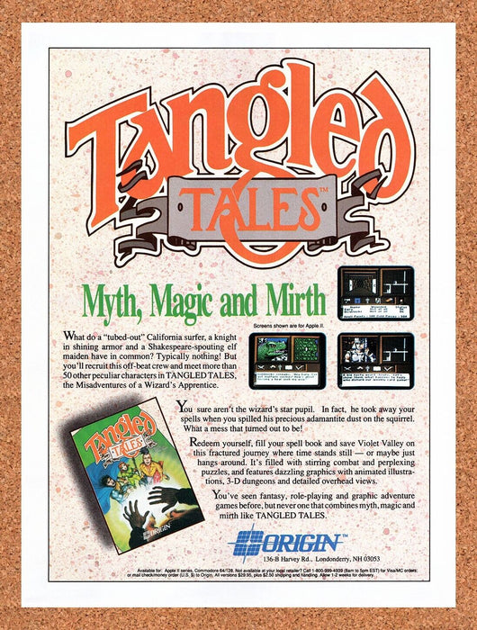 1990 Tangled Tales NES Original Ad v1 - for just $17.99! 