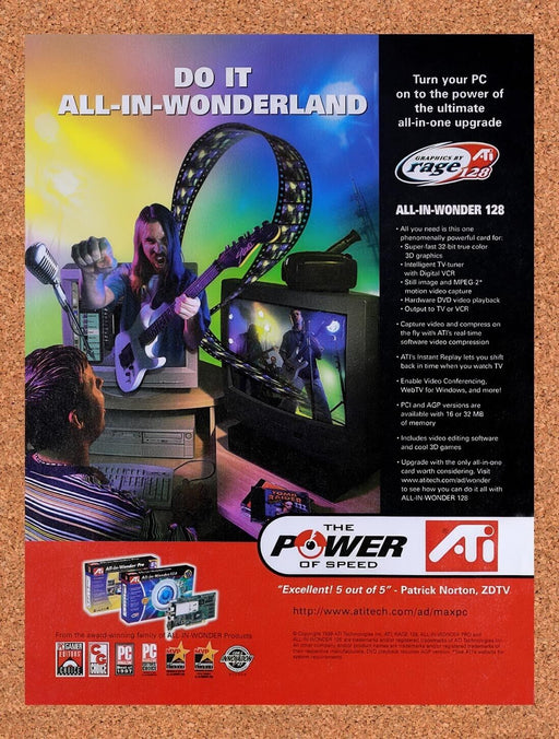 1999 ATI Rage Fury Graphics Original Ad v4 - for just $17.99! 