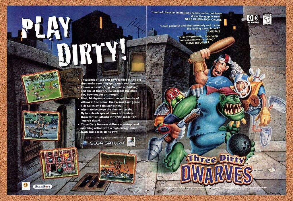 1996 Three Dirty Dwarves Saturn Original Ad - for just $21.49! 