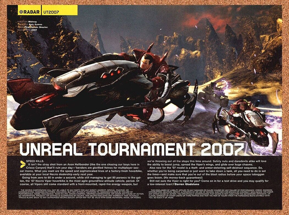2006 Unreal Tournament 2007 PC Original Ad v2 - for just $17.99! 