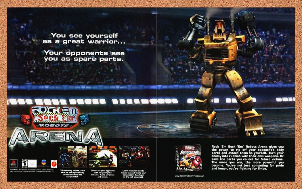 2001 Rockem Sockem Robots Arena PS1 Original Ad - for just $21.49! 