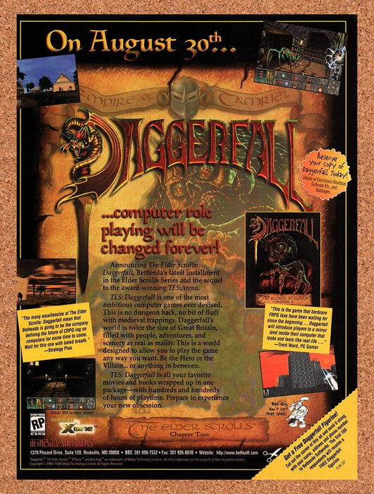 1996 Elder Scrolls II Daggerfall PC Original Ad v1 - for just $18.49! 