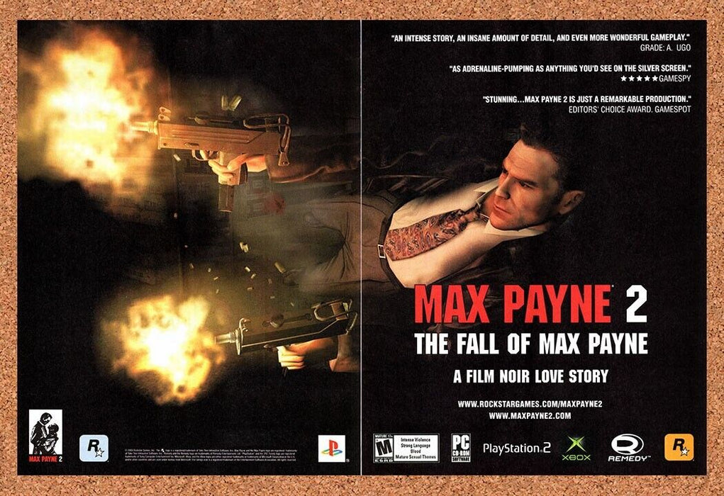 2003 Max Payne 2 Fall Of Max Payne PS2 Original Ad v2 - for just $21.49! 