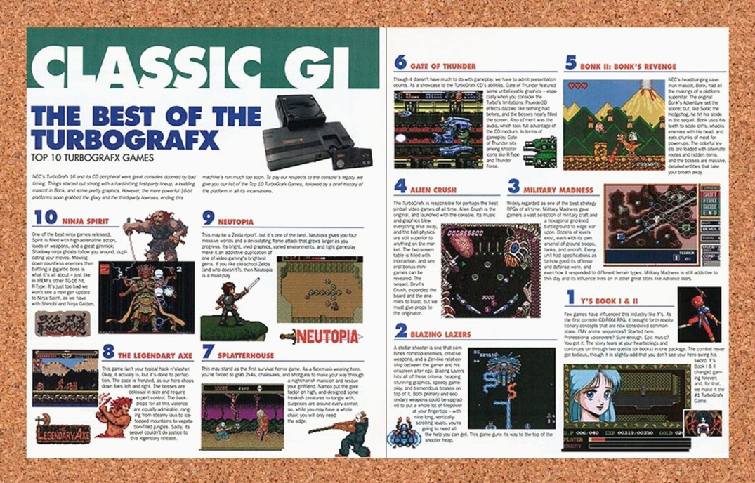 2002 TurboGrafx 16 Original Top 10 TurboGrafx Ad - for just $21.49! 