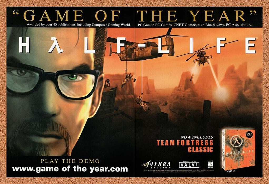 1999 Half-Life Game Of The Year Original Ad v10 - for just $22.49! 