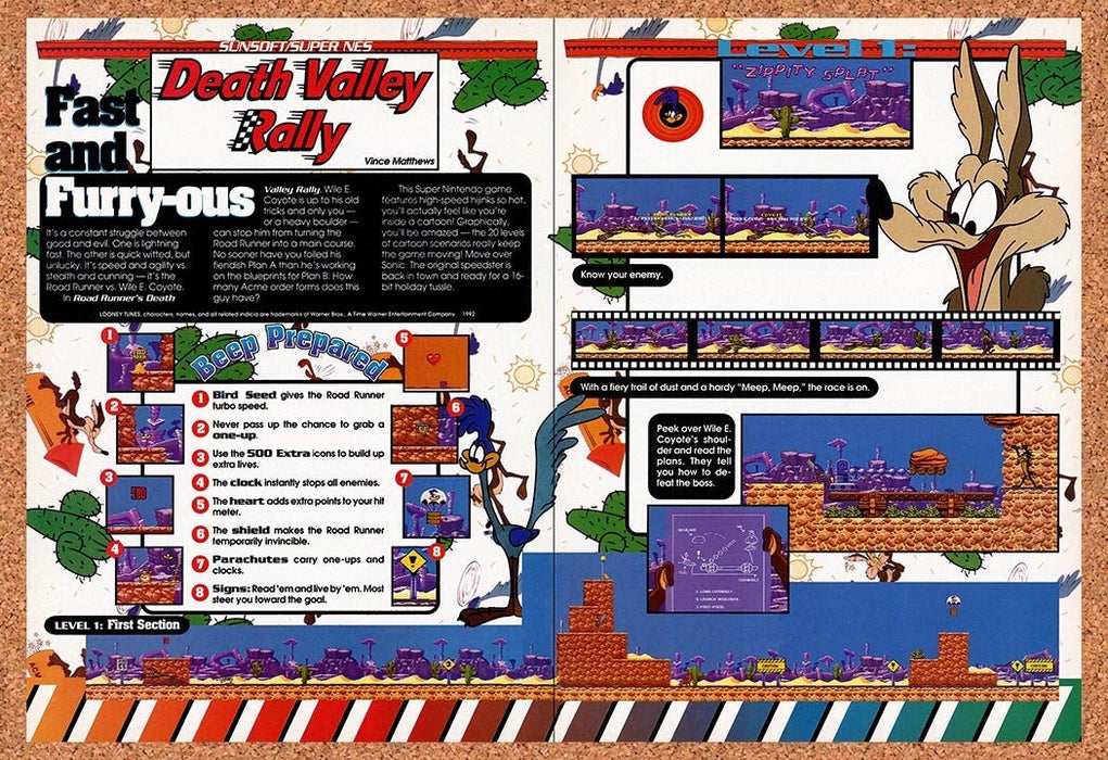 1992 Road Runner Death Valley Rally SNES Original Ad v2 - for just $21.49! 