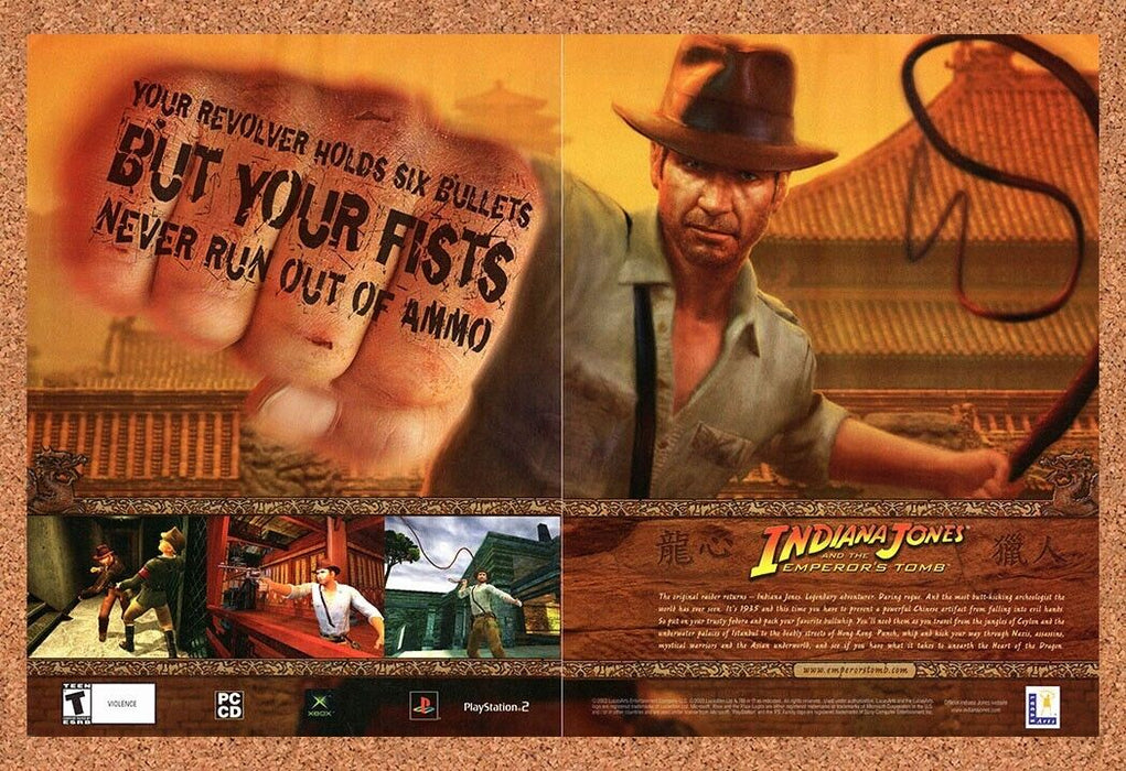 2003 Indiana Jones And The Emperor's Tomb PC Original Ad v2 - for just $21.49! 