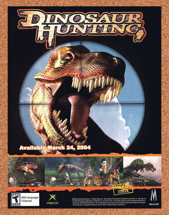 2004 Original Dinosaur Hunting Xbox Ad - for just $17.99! 