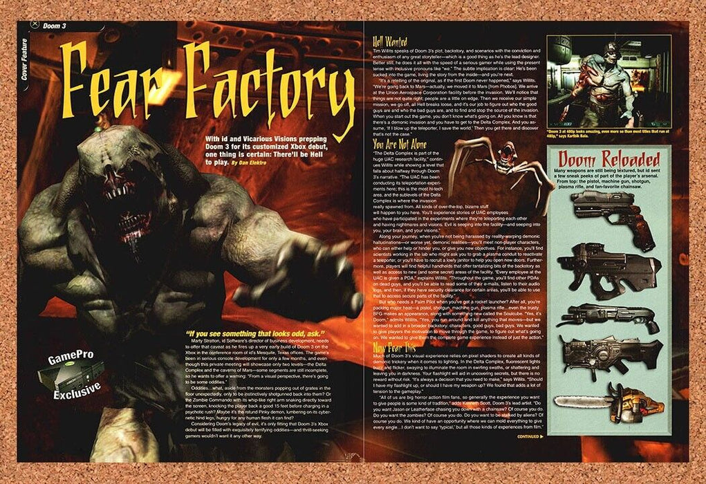 2004 Doom 3 Xbox Original Fear Factory Review Ad - for just $21.49! 
