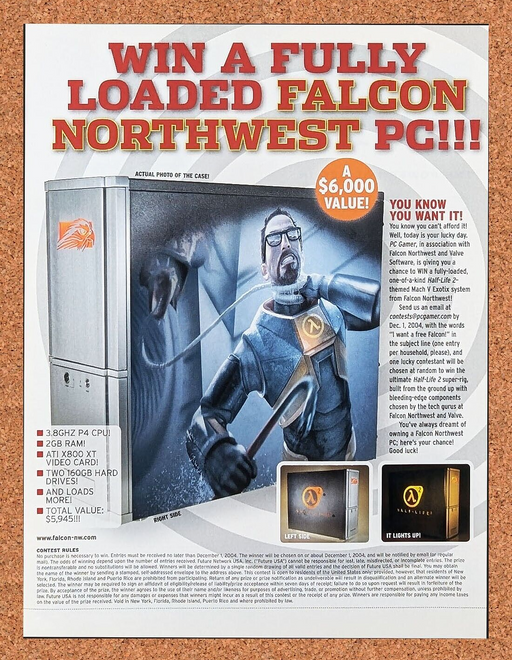 2006 Half-Life 2 Falcon Northwest Original Contest Ad - for just $17.99! 