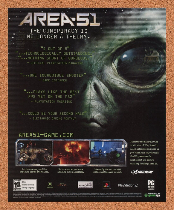 2007 Area-51 PS2 Original Alien Ad v1 - for just $17.99! 