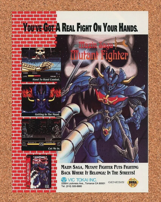 1995 Mazin Saga Mutant Fighter Genesis Original Ad - for just $17.99! 