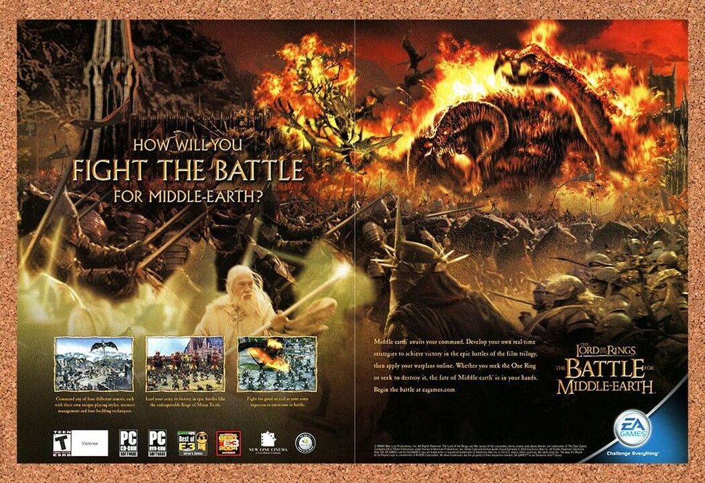 2005 Lord of the Rings Battle for Middle-Earth PS2 PC Original Ad - for just $21.49! 