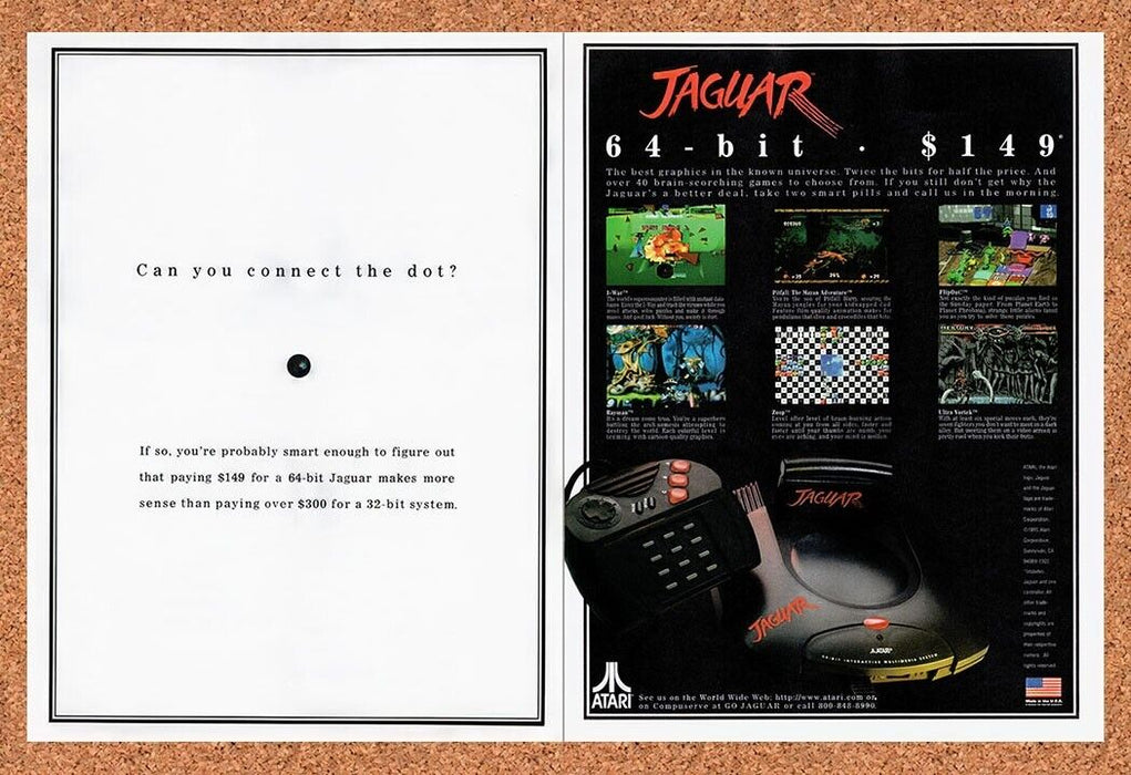 1995 Atari Jaguar Console Original Ad v8 - for just $21.49! 