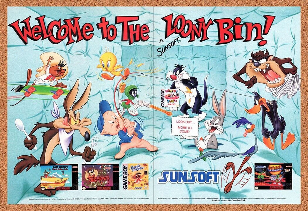 1993 Sunsoft Loony Tunes Games Original Ad v2 - for just $21.49! 