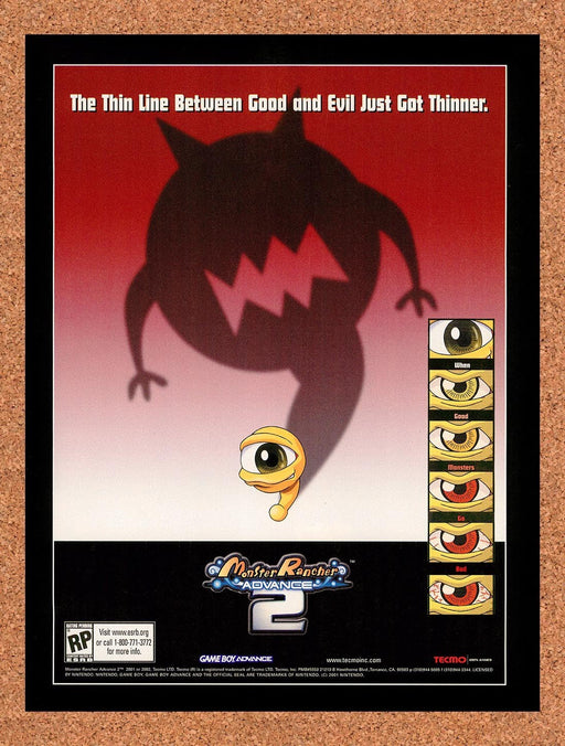 2002 Monster Rancher Advance 2 GBA Original Ad v1 - for just $16.57! 