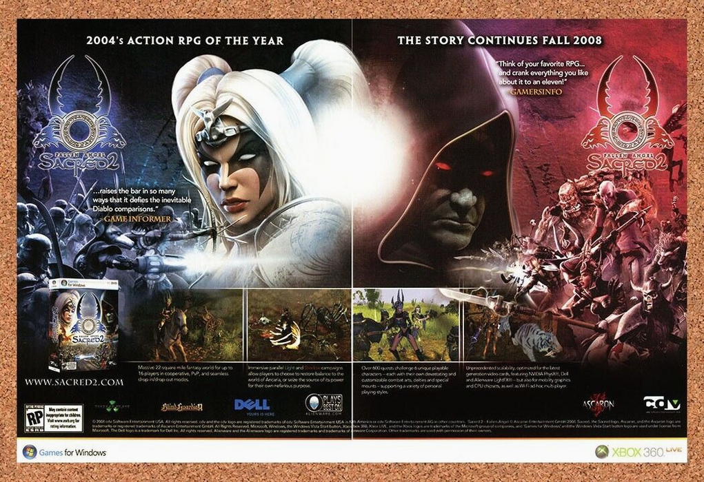 2009 Sacred 2 Fallen Angel Xbox 360 Original Ad - for just $21.49! 