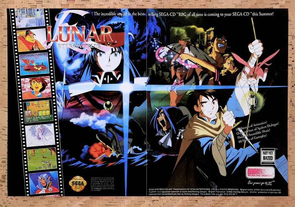 1995 Lunar 2 Eternal Blue Sega CD Original Ad v6 - for just $21.99! 