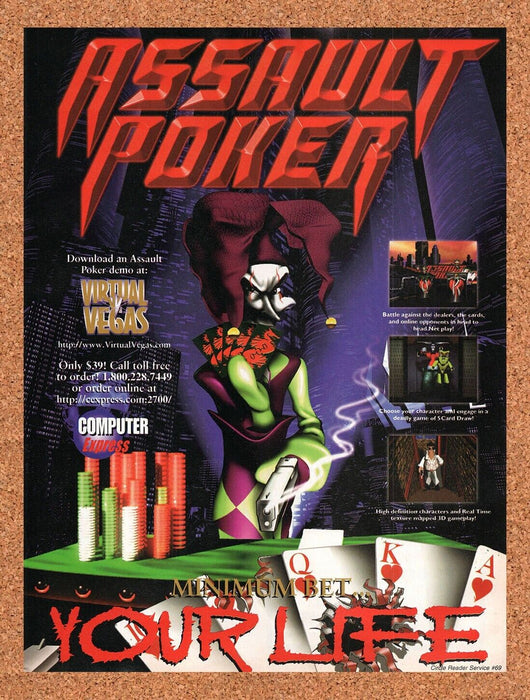 1995 Assault Poker PC Original Ad - for just $17.99! 