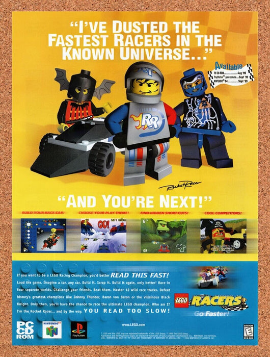 1999 Lego Racers N64 Original Ad v1 - for just $17.99! 