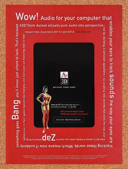 1999 Sin Aureal A3D Original Advertisement v3 - for just $19.49! 