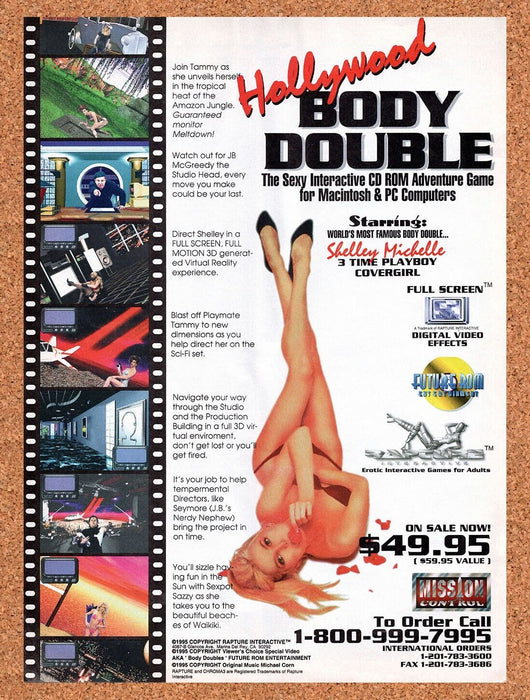1996 Hollywood Body Double Adult Interactive CD-ROM Original Ad v1 - for just $18.99! 