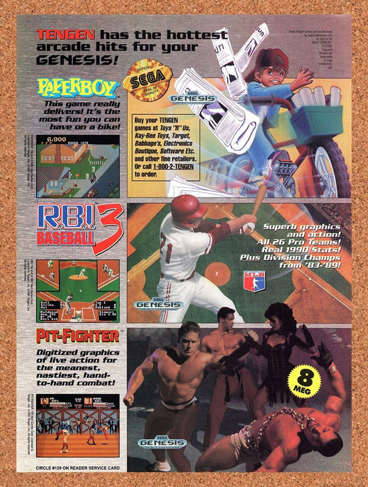 1992 Tengen Genesis Original Ad v5 - for just $17.99! 
