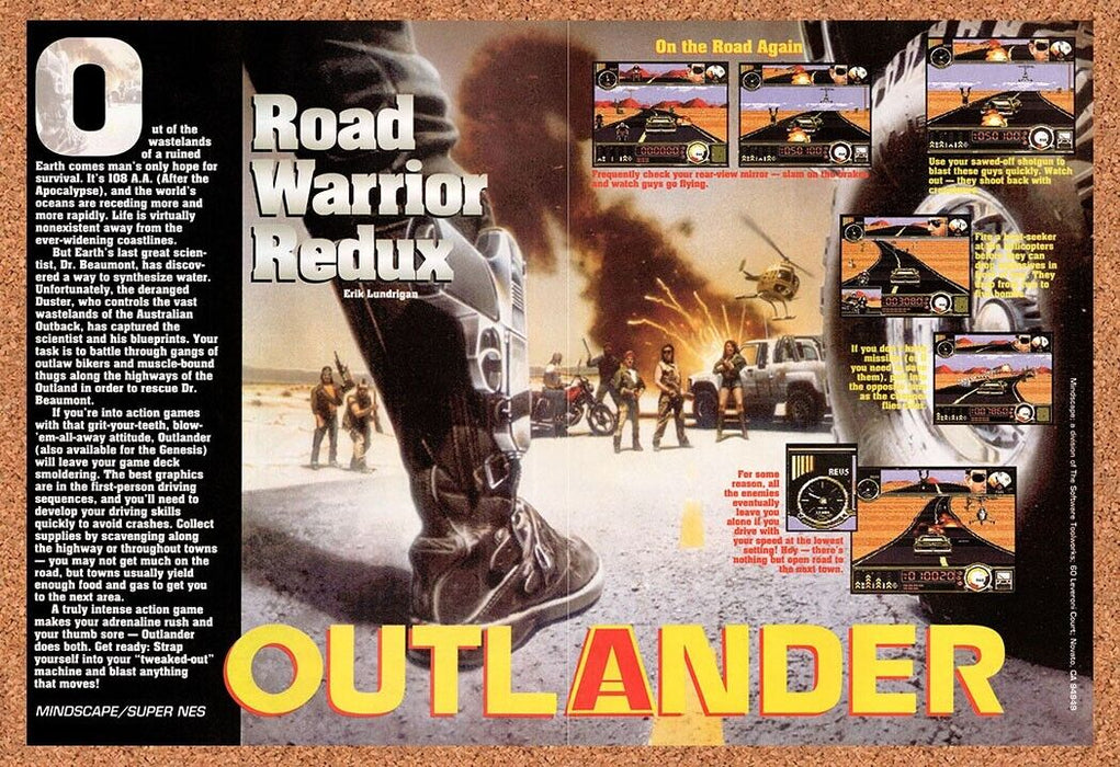1993 Outlander SNES Original Ad v1 - for just $21.49! 