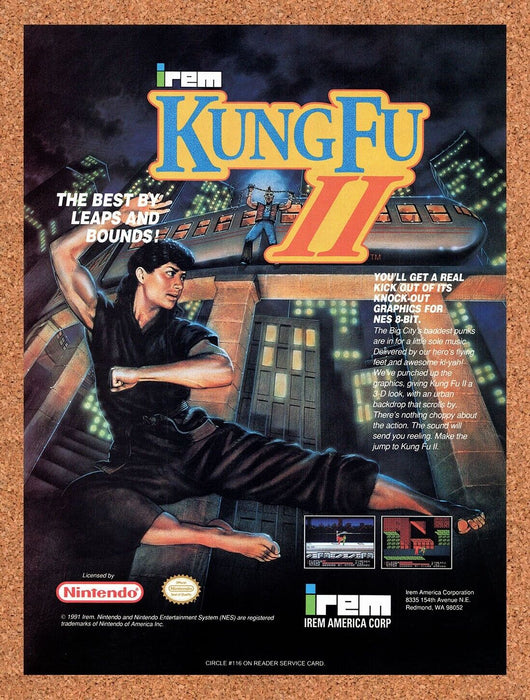 1991 Kung Fu II NES Original Ad v1 - for just $17.99! 