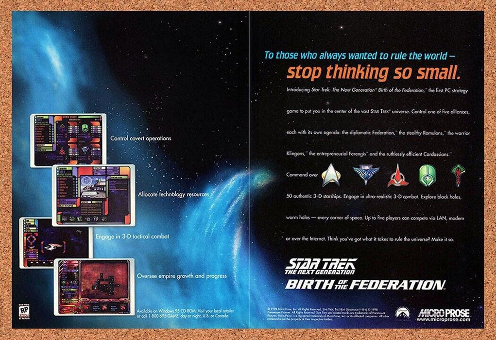 2000 Star Trek Birth Of The Federation PC Original Ad v3 - for just $21.49! 