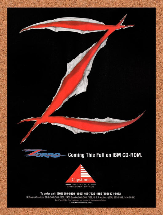 1994 Zorro IBM Original Ad v1 - for just $17.99! 